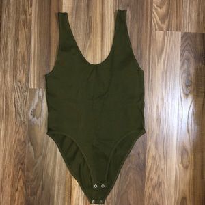 olive green body suit